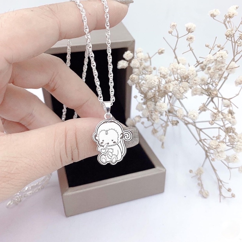 Dây chuyền Bạc Mặt hình 12 con giápMainomi Shop Bạc Xinh Có thể khắc sđt bố mẹ mặt sau (free khắc)