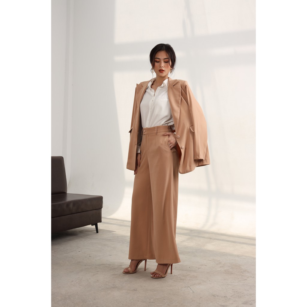 Áo blazer tay dài, áo vest công sở - 3 màu Hồng/Sand/Nude