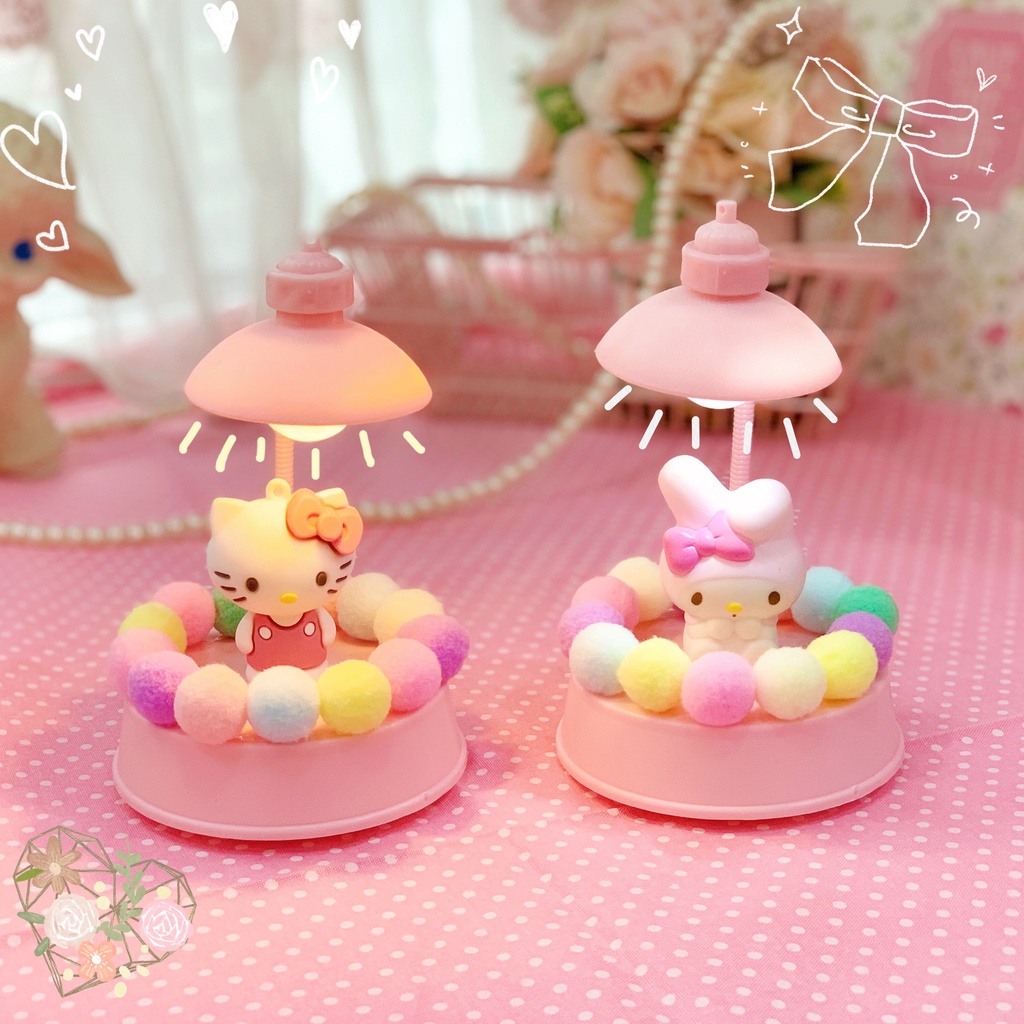 Đèn ngủ để bàn hình hoạt hình Hello Kitty có nhạc dễ thương sáng tạo cho phòng ngủ nhỏ