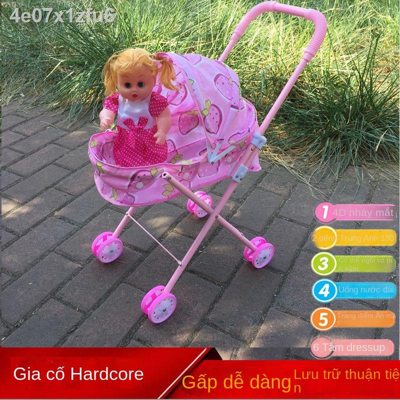 ◕Trẻ em búp bê xe đẩy cô gái chơi nhà mô phỏng bé bác sĩ đồ