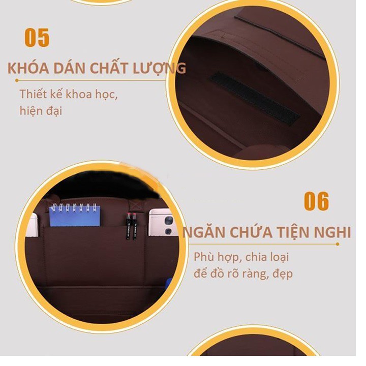 Túi đựng đồ treo sau ghế ô tô, xe hơi làm bằng da cao cấp sản phẩm phù hợp với hầu hết các dòng xe ô tô