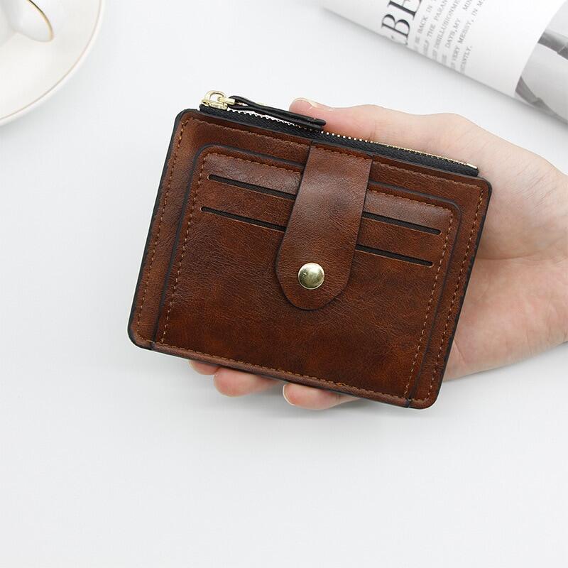 Ví Da Mini Đựng Thẻ ID Thời Trang Cho Nam Nữ