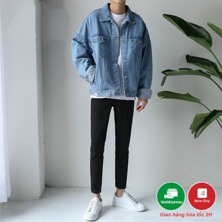Áo Jean ❤️ Áo Bò Nam Nữ BASIC Xanh Đen Trơn Unisex cao cấp thời trang phong cách đường phố
