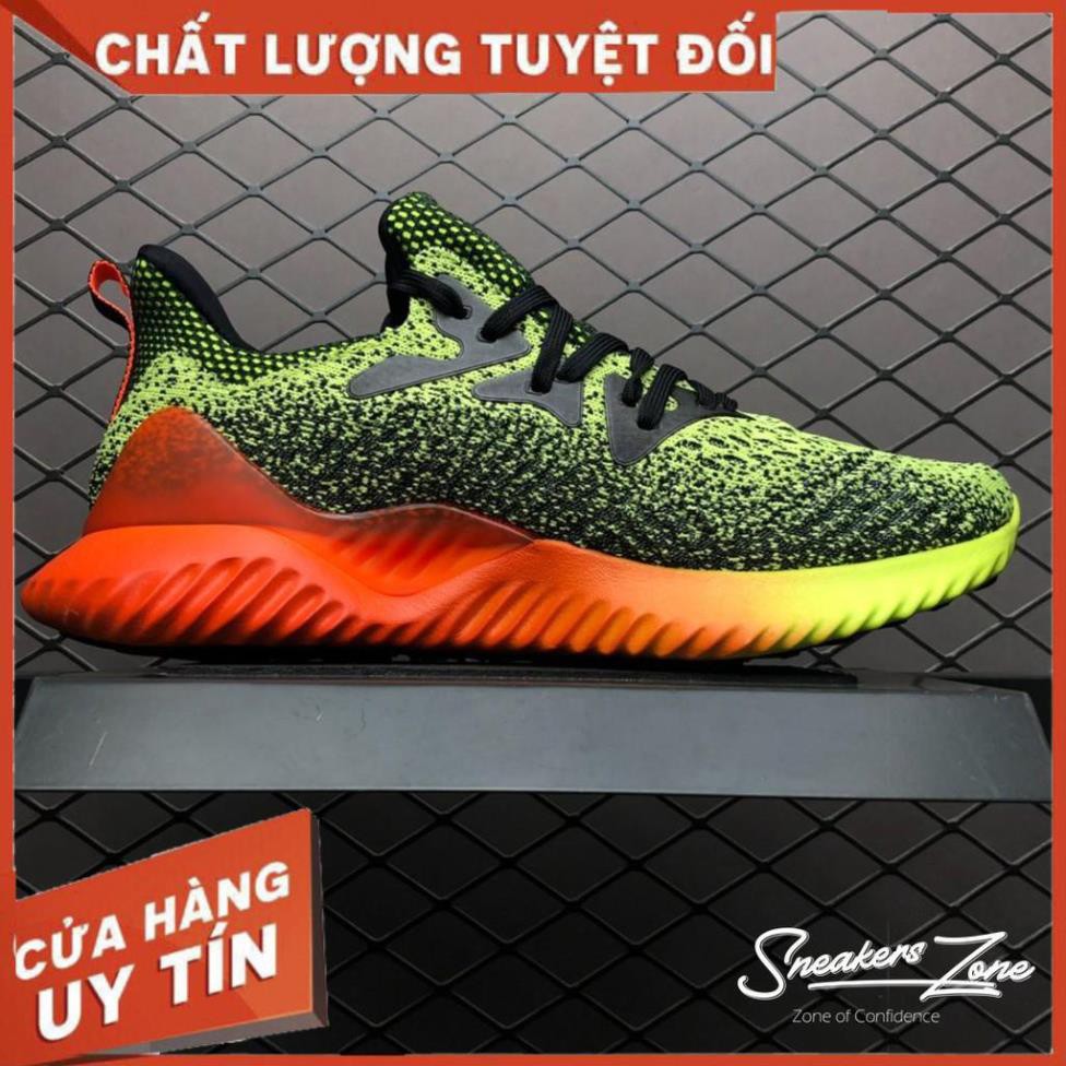 (FREE SHIP + HỘP + QUÀ) Giày thể thao sneaker nam nữ ALPHABOUNCE Beyond 2018 xanh đen đế cam siêu đẹp cho nam và nữ