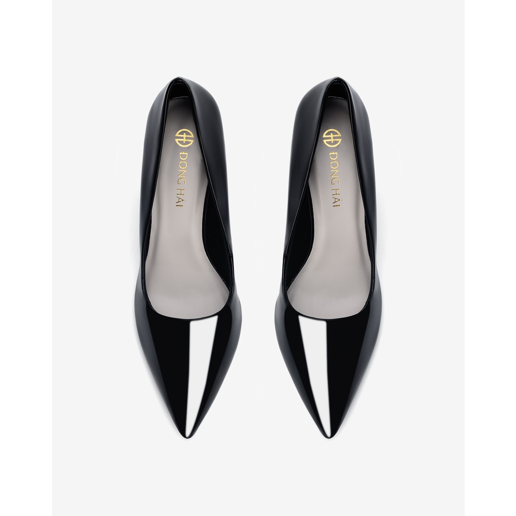 Giày cao gót nữ Đông Hải mũi nhọn da bóng thanh lịch gót cao 7cm dễ di chuyển - G5801