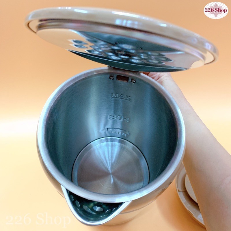 Ấm đun siêu tốc 2 lớp inox 304 Yumei 2,5 lít . Bảo hành 12 tháng