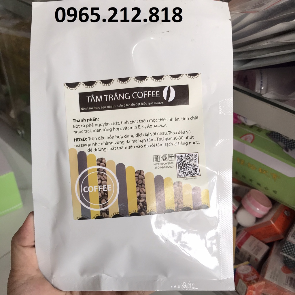 Tắm cà phê bịch màu trắng