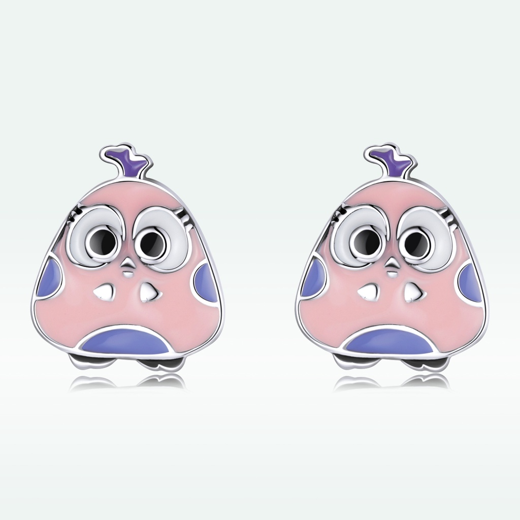 BAMOER Bông Tai bạc 925 HìNh Chim HồNg HạC ThờI Trang