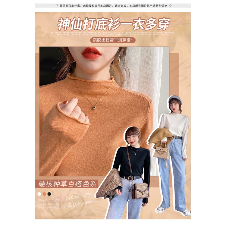 Áo len tay dài cổ lọ thời trang dành cho nữ