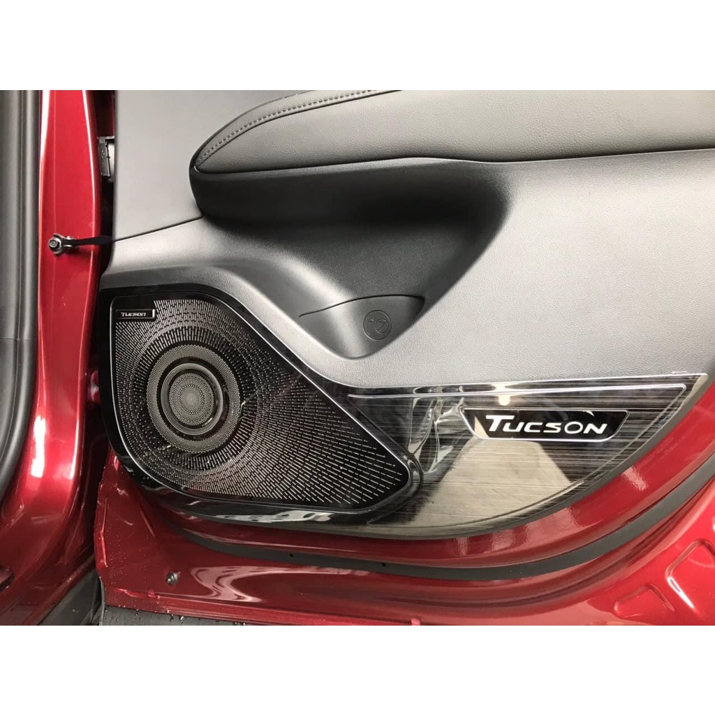 Ốp tapli cửa + màng loa cửa xe Hyundai Tucson 2022 2023 mẫu titan cao cấp + tặng kèm keo tăng dính