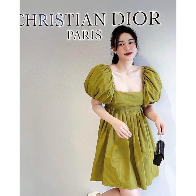 Váy baby doll xanh cốm Quảng Châu (Hình Thật) Đầm Xinh Dáng BabyDoll Hàn Quốc