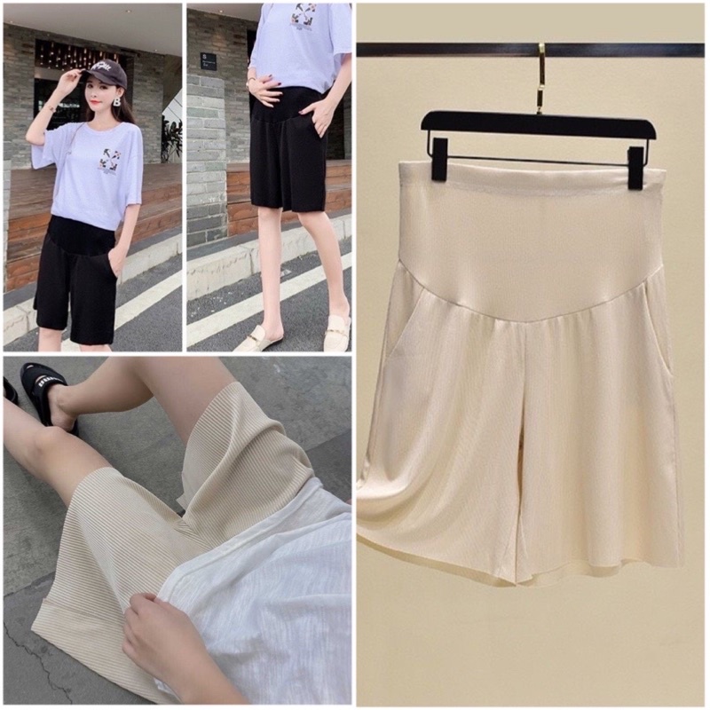Quần đùi bầu chất tăm lạnh mát lịm form suông trẻ trung - QS06