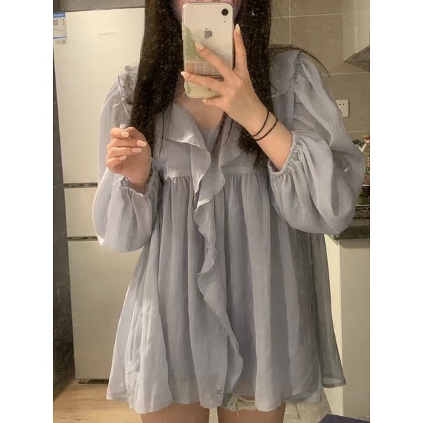 Áo sơ mi babydoll bèo nàng thơ xinh xắn