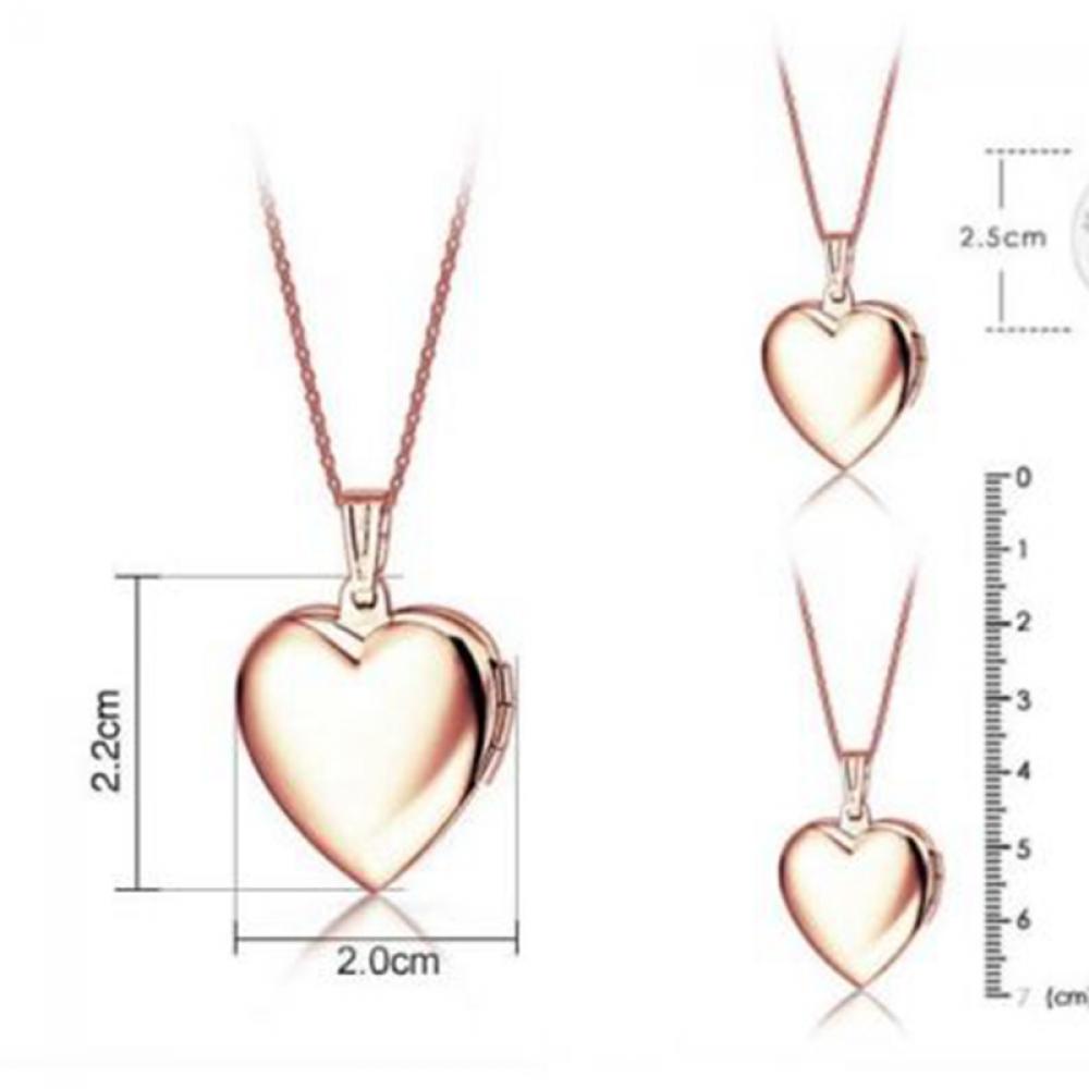 LILY🌿 Gift Necklace Fashion Pendant Photo Picture Locket Chain Lover Friend Men Women Jewelry Heart Shaped/Multicolor