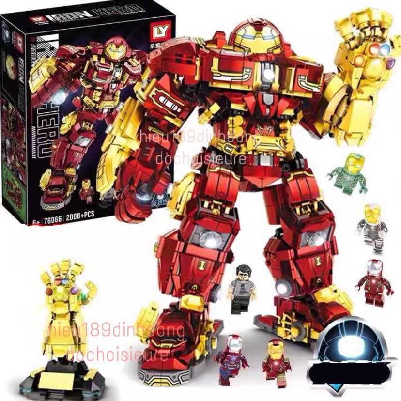 Lắp Ráp xếp hình bộ giáp hulkbuster găng vô cực cùa người sắt iron man 76066