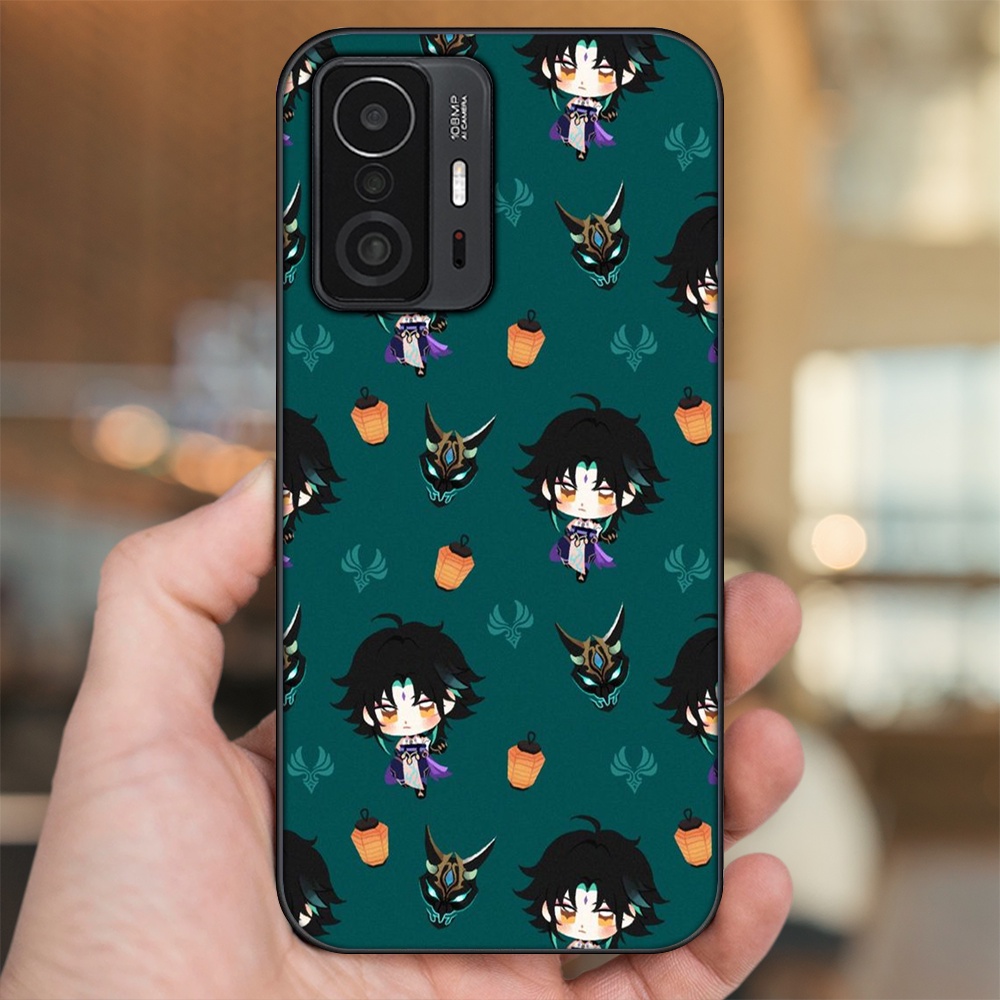Ốp lưng Xiaomi 11T viền đen in hình Xiao Genshin Impact
