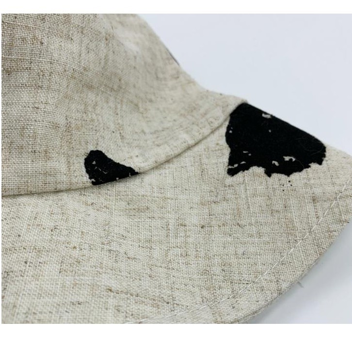 Nón Tai Bèo Vải Lanh Cotton Họa Tiết Mèo Dễ Thương Phong Cách Nhật Bản