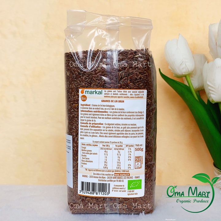Hạt Lanh Nâu Hữu Cơ Markal 500g