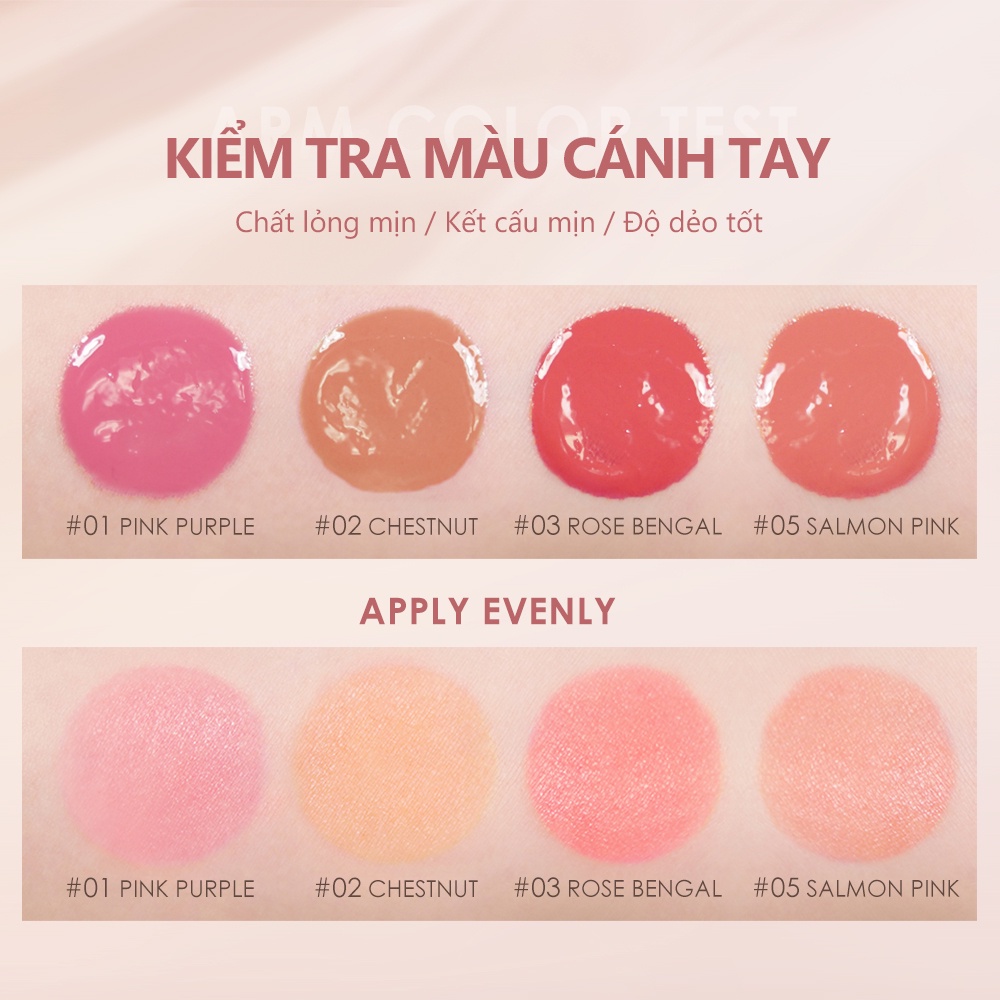 Kem má hồng trang điểm O.TWO.O dạng lỏng 4 màu sắc tùy chọn tự nhiên thời trang lâu trôi 15ml
