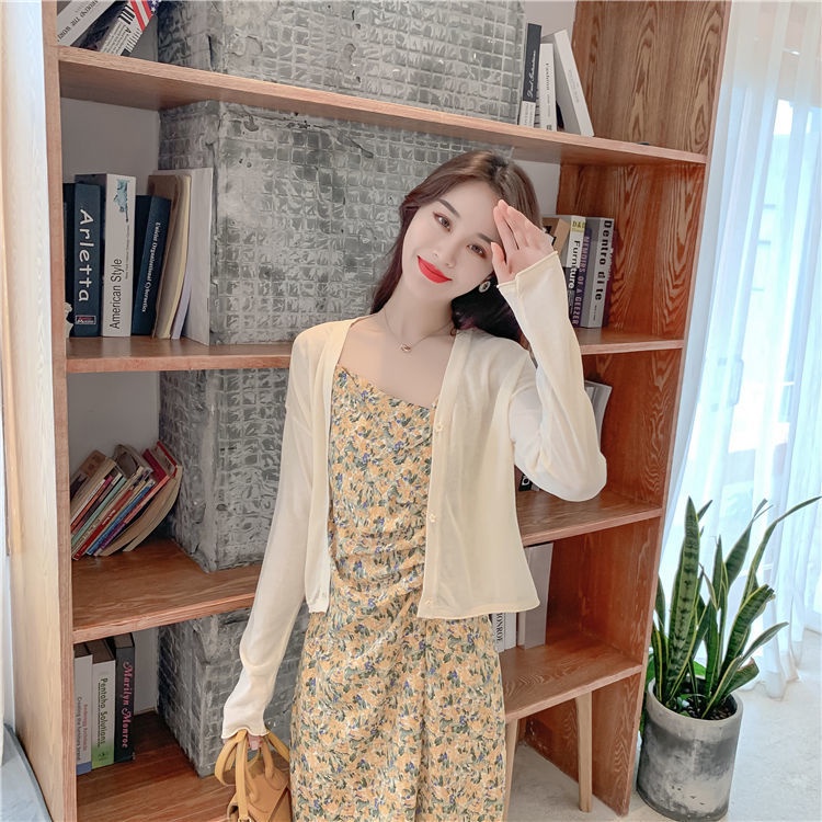 Áo Khoác cardigan Dệt Kim Mỏng Dáng Ngắn Chống Nắng Thời Trang Mùa Hè Cho Nữ