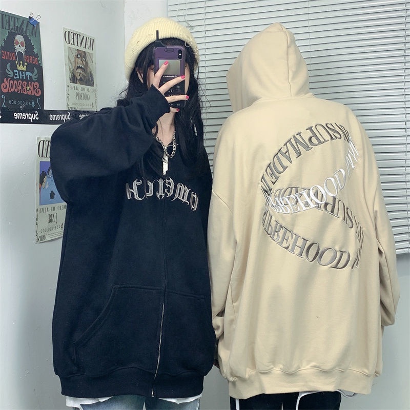 ZHELIHANGFEI Áo len dệt kim thêu tay dài cổ chữ retro