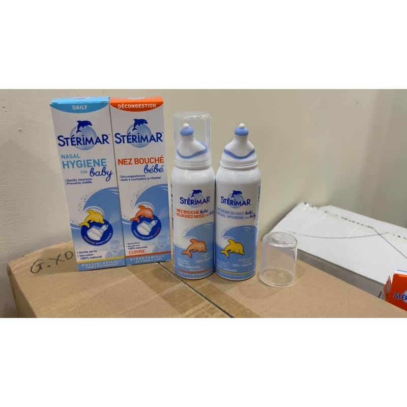 Xịt mũi Sterimar nước biển sâu xịt mũi cá heo vàng, cam Sterimar pháp 100ml cho bé từ sơ sinh