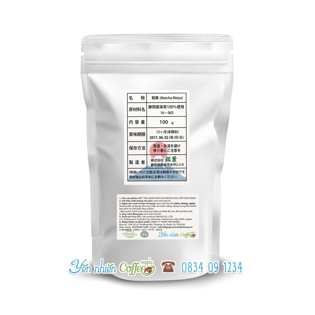 Bột Trà Xanh Matcha Meiyo Nhật Bản Cao Cấp FSSC22000 (100g)