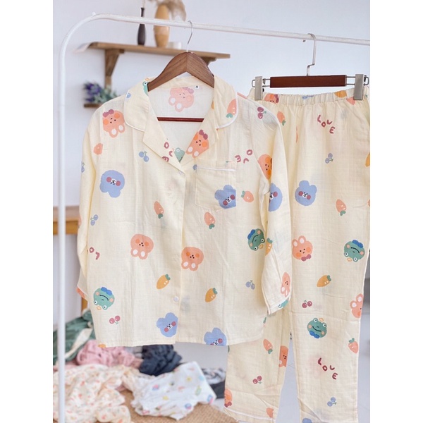 BỘ PIJAMAS Bộ mặc nhà pijama XÔ NHẬT SỢI TRE DÀI TAY HÀNG CAO CẤP | BigBuy360 - bigbuy360.vn