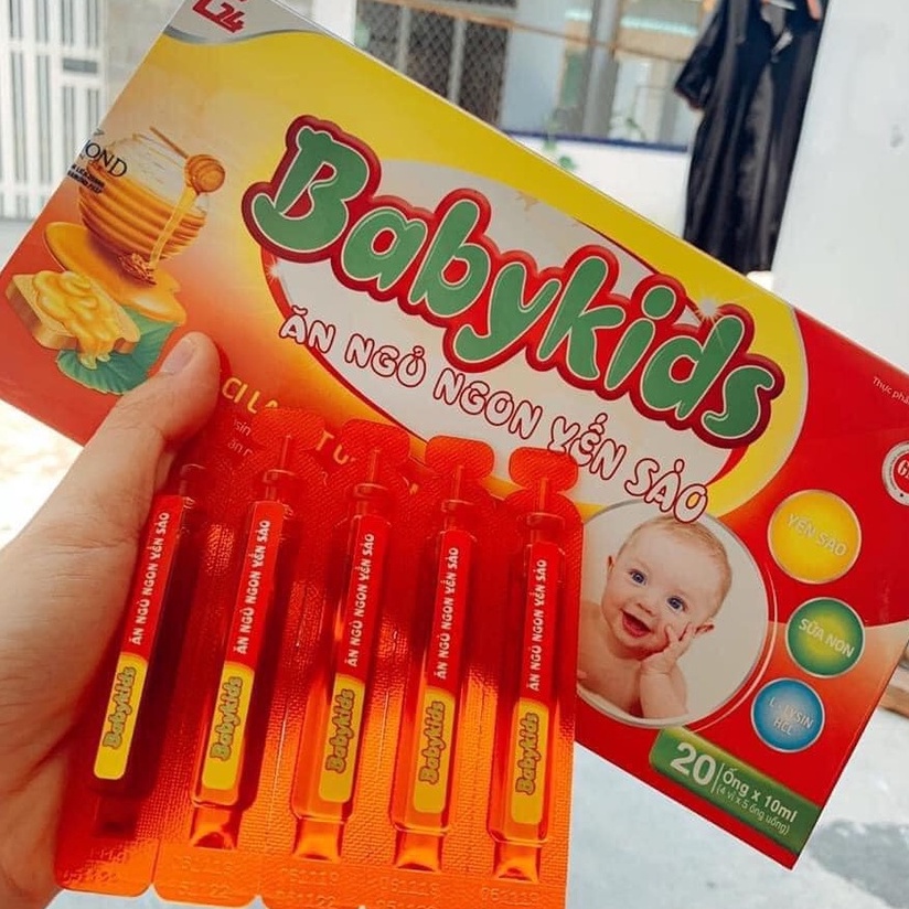 Siro Babykids Yến Sào Ăn Ngủ Ngon Cho Trẻ Biếng Ăn Hộp 20 Ống