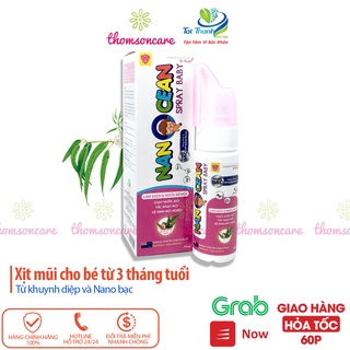 Xịt muối biển cho bé từ 3 tháng tuổi Sani Spray có thêm tinh dầu khuynh