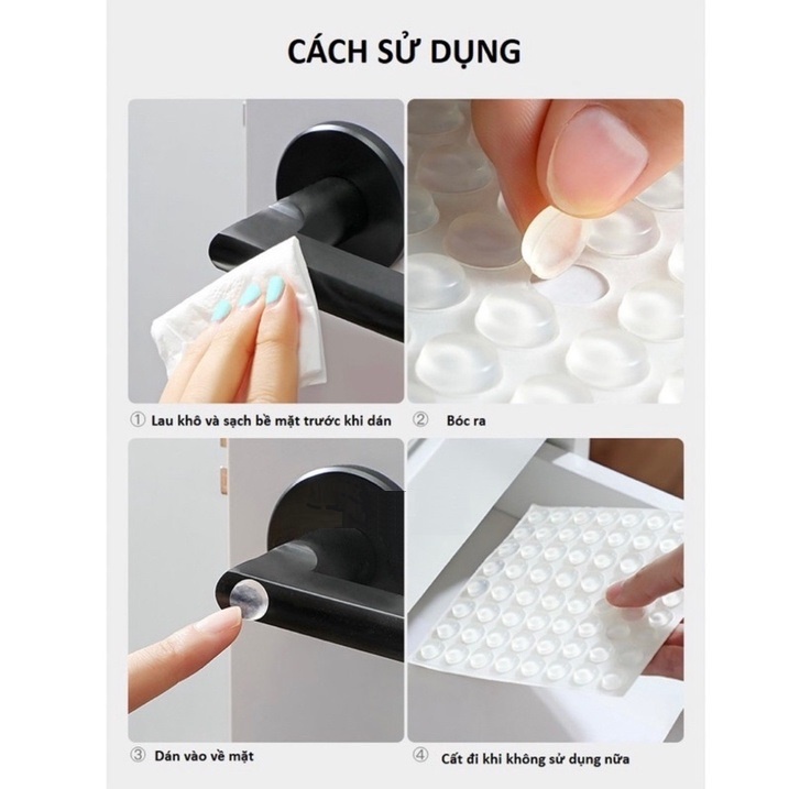 10 Nút Đệm - Kingler, Trong Suốt Silicone Tự Dán, Tiện Dụng Giúp Chống Va Đập Cánh Cửa, Đồ Đạc Trong Gia Đình, 1750