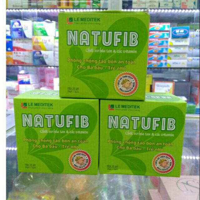 Chất xơ hòa tan Natufib - hỗ trợ trị táo bón an toàn - Hộp 20 gói x 3 gam