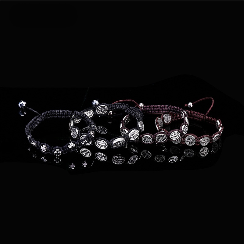 Vòng Đeo Tay Chuỗi Hạt Bằng Kim Loại Hình Thánh Giá Cổ Điển