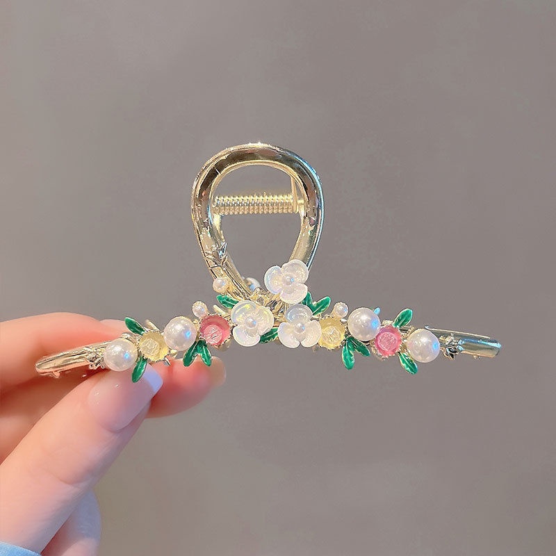 Kẹp Tóc Cỡ Lớn Bằng Kim Loại Hình Hoa Thời Trang Mùa Hè