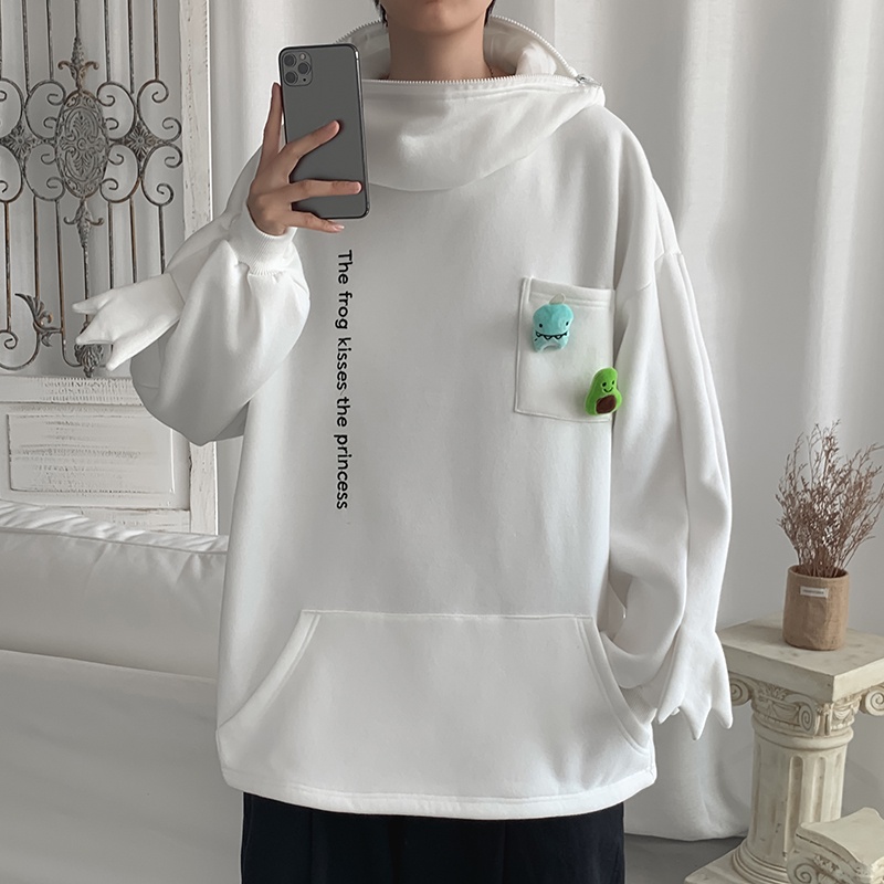 Áo hoodie in hình ếch dễ thương phong cách hip hop cho nam nữ