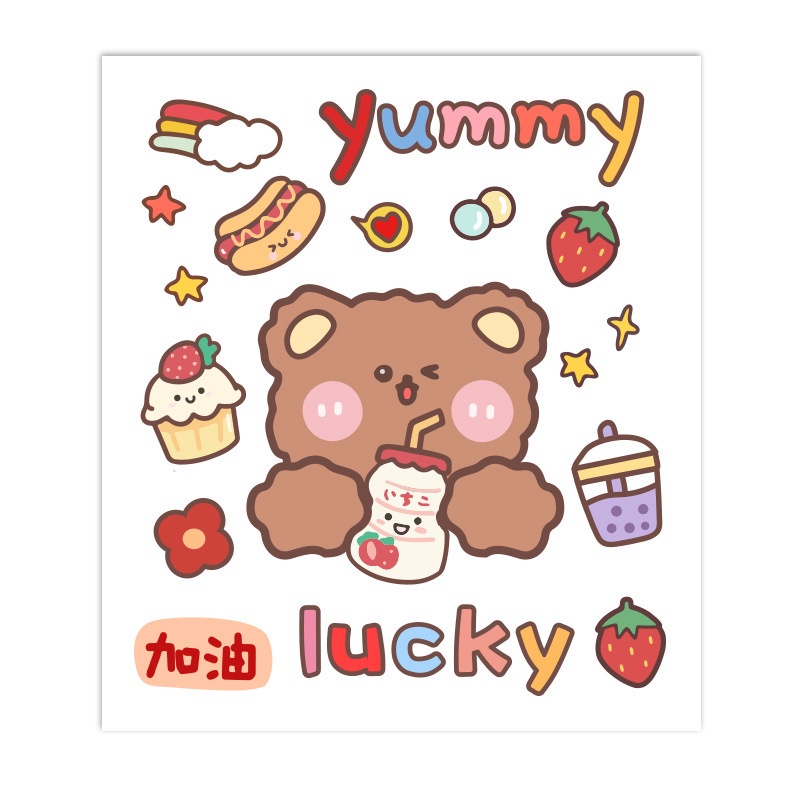 Miếng dán FOREVERLILY bằng PVC in hoạt hình chống nước trang trí cốc nước tiện lợi