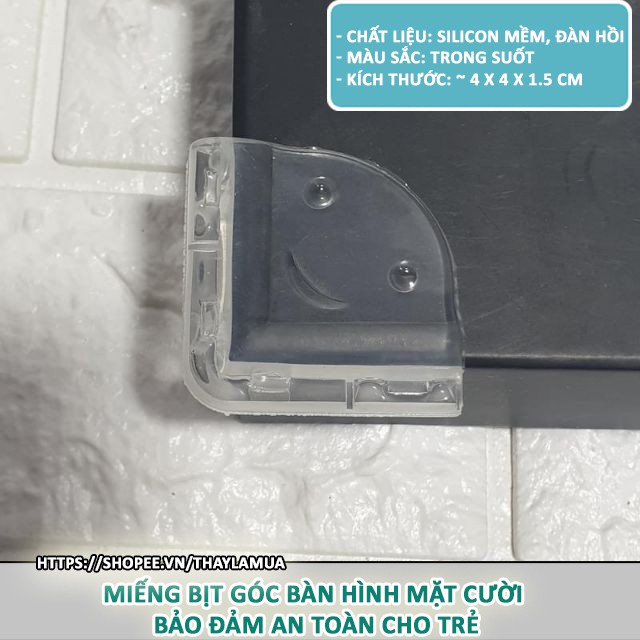 Miếng Bịt Góc Bàn, Bọc Cạnh Bàn Silicon Tránh Va Đập - An Toàn Cho Bé Và Người Già Hình Mặt Cười (BGMC02)