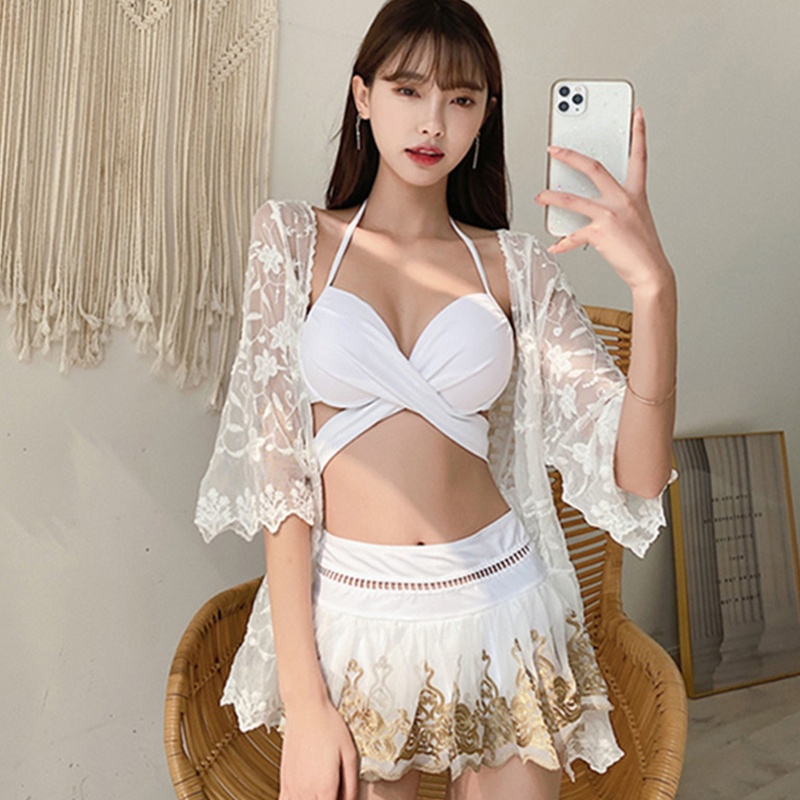 Áo Khoác Ngoài Bikini 3 4 Tay Ngắn Họa Tiết Hoa Thời Trang Quyến Rũ Cho Nữ