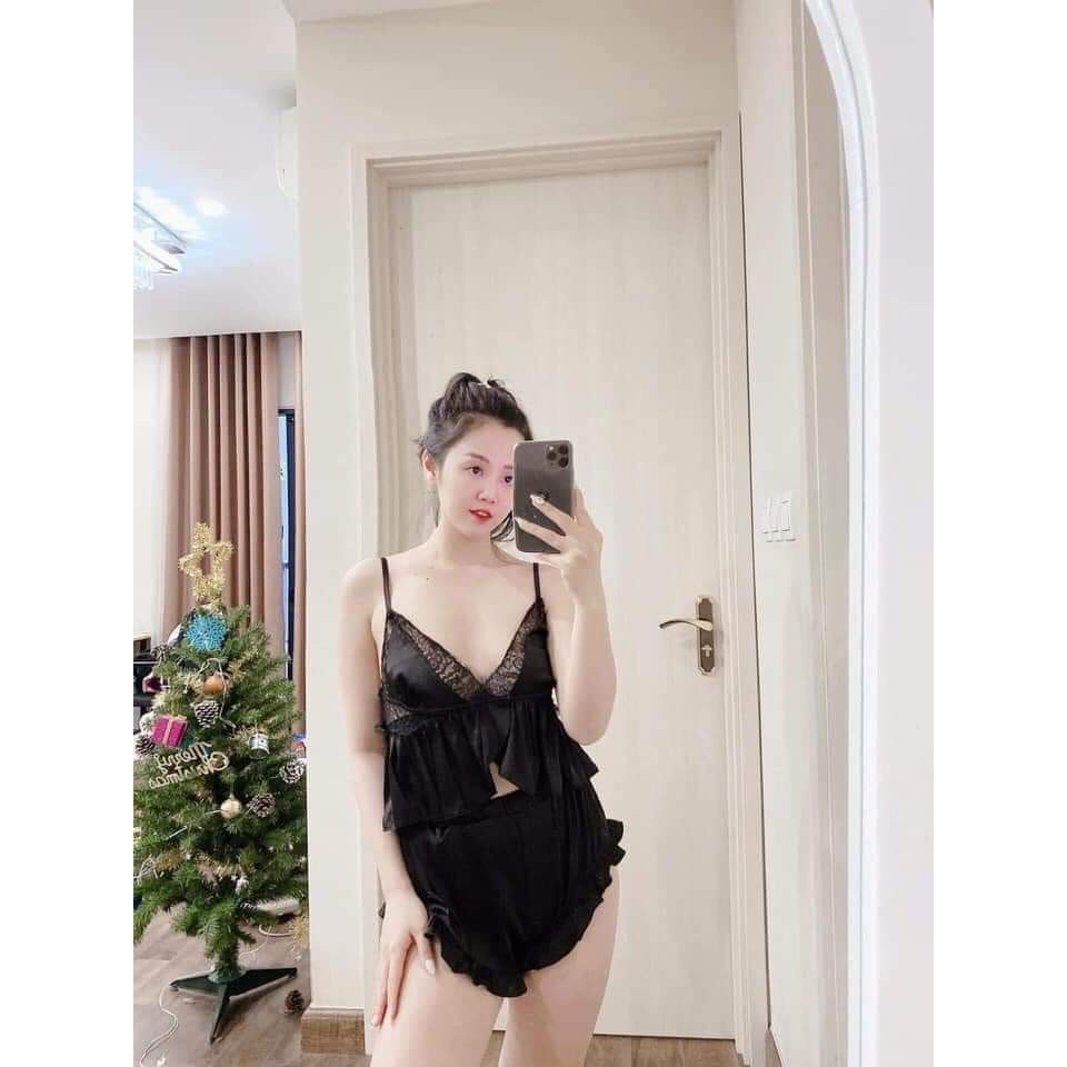 Set đồ ngủ hai dây lụa satin sexy cao cấp Bộ mặc nhà gợi cảm quyến rũ | BigBuy360 - bigbuy360.vn