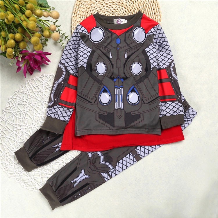 Bộ Đồ Ngủ Cotton Tay Dài Phong Cách Superman Sáng Tạo Cho Bé