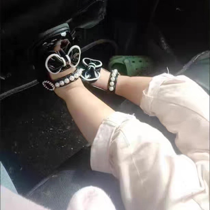 Giày búp bê bé gái da bóng đính ngọc xinh xắn mềm êm size 16-25