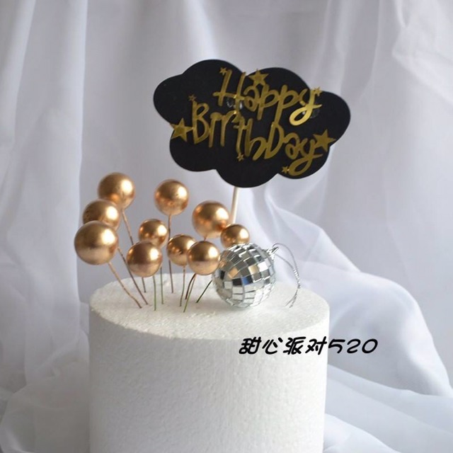 Set 40 bóng bi vàng bạc trang trí bánh sinh nhật