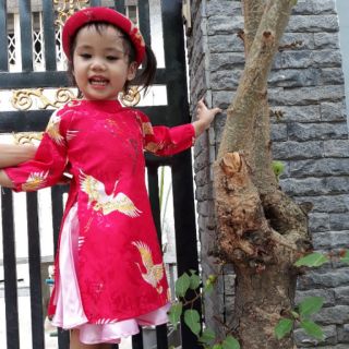 Set 3 món Áo dài gấm cách tân xinh yêu cho bé gái