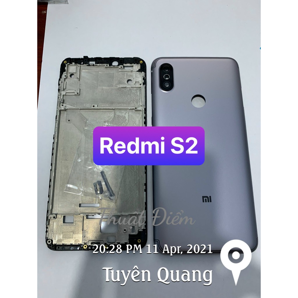 bộ vỏ Redmi S2 - xiaomi (gồm lưng,sườn,phím bấm và kính camera)