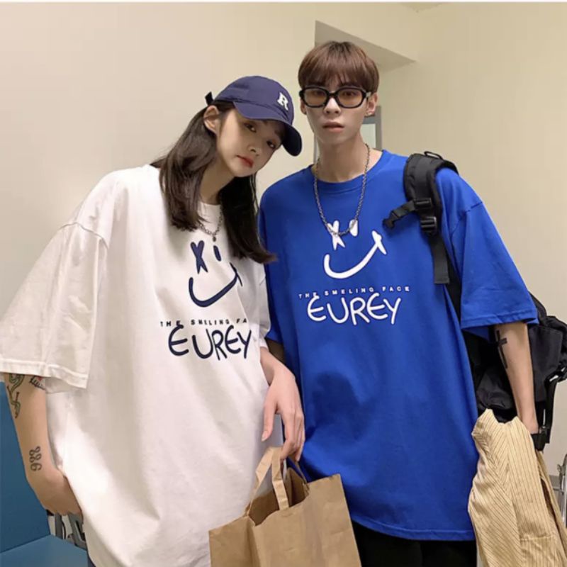 Áo thun tay lỡ unisex Mặt cười EUREY