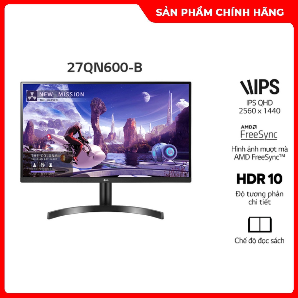 Màn Hình Gaming LG 27QN600-B 27 inch QHD  5ms / 75Hz / HDR / IPS / AMD FreeSync - Hàng Chính Hãng