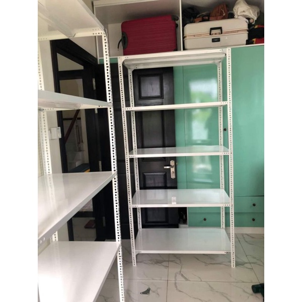 Kệ Sắt Để Hàng Đa Năng Dài 1m x Rộng 0,4m Cao 2m - 5 Tầng Lắp Ghép Màu Trắng