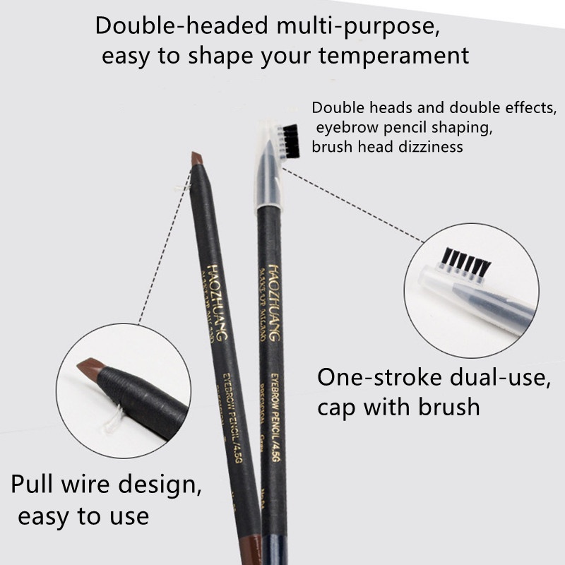 Bút chì xé kẻ lông mày tiện dụng 9 màu tùy chọn kháng nước/bền chặt/đã chải cây bút chì