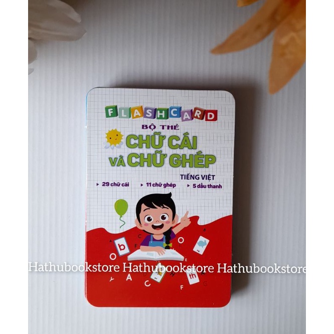 Bộ thẻ học Tiếng Việt size đại. Flash card chữ cái và chữ ghép khổ lớn