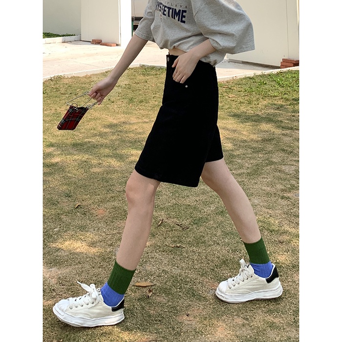 Quần short Xiaozhainv lưng cao ống rộng phong cách retro thời trang mùa hè cho nữ